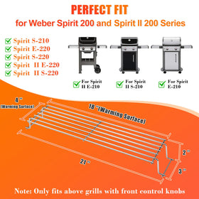 Hisencn stainless steel warming rack 18x4 inches provides generous warming space.
