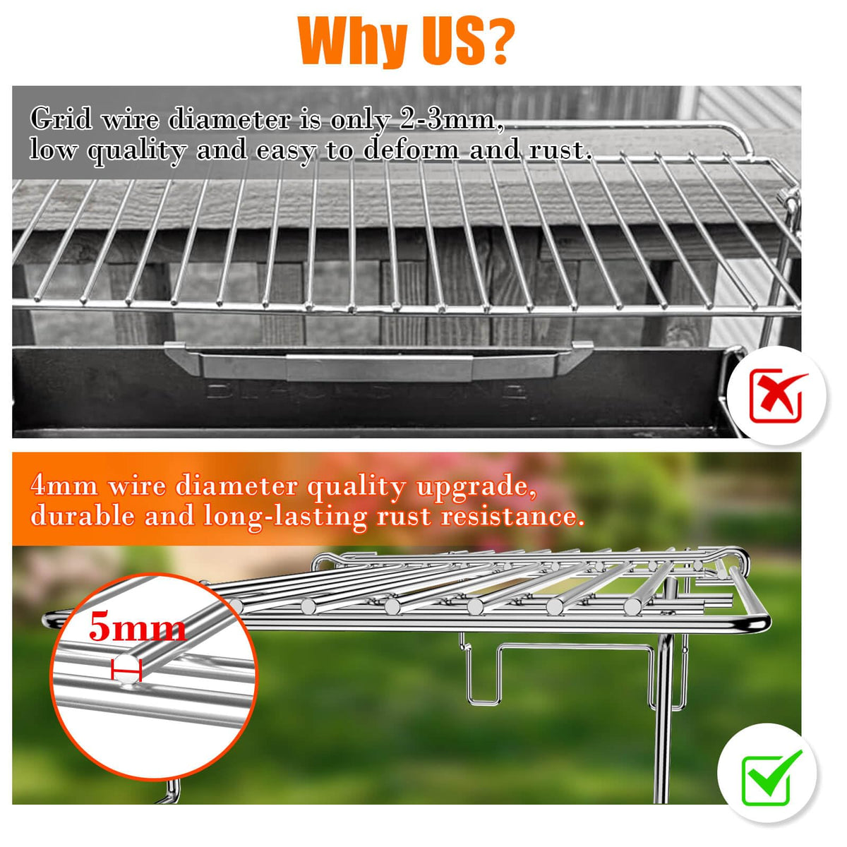 Hisencn grill rack maximizes surface area for multiple items