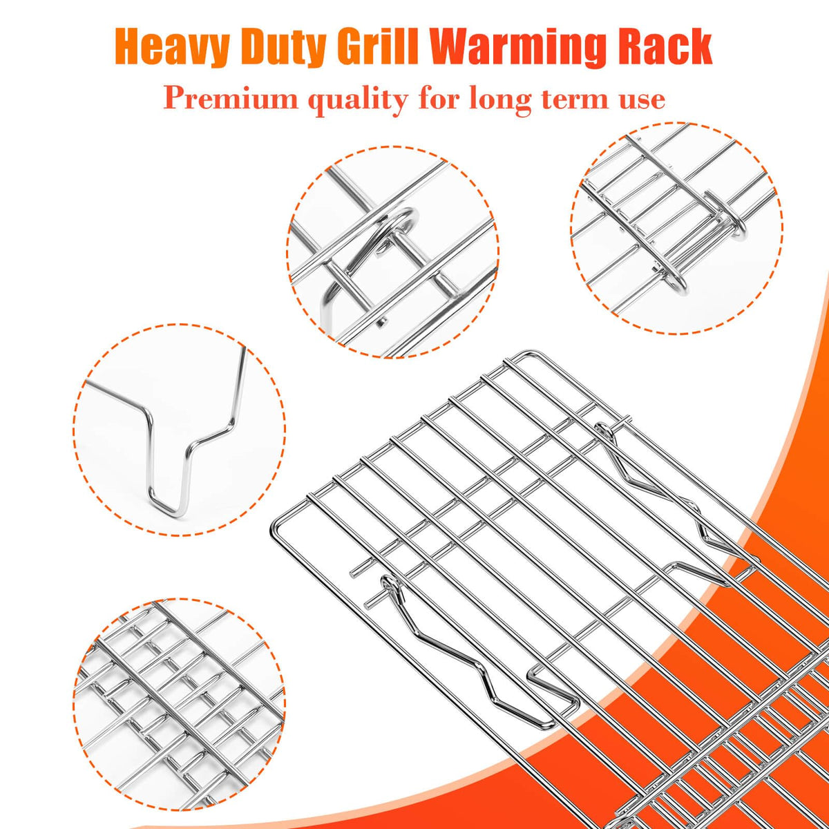 Hisencn stainless steel grill rack durable against heat and weather