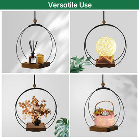 Hismocal boho macrame planter showcases ring diameter clearly in a stylish display.
