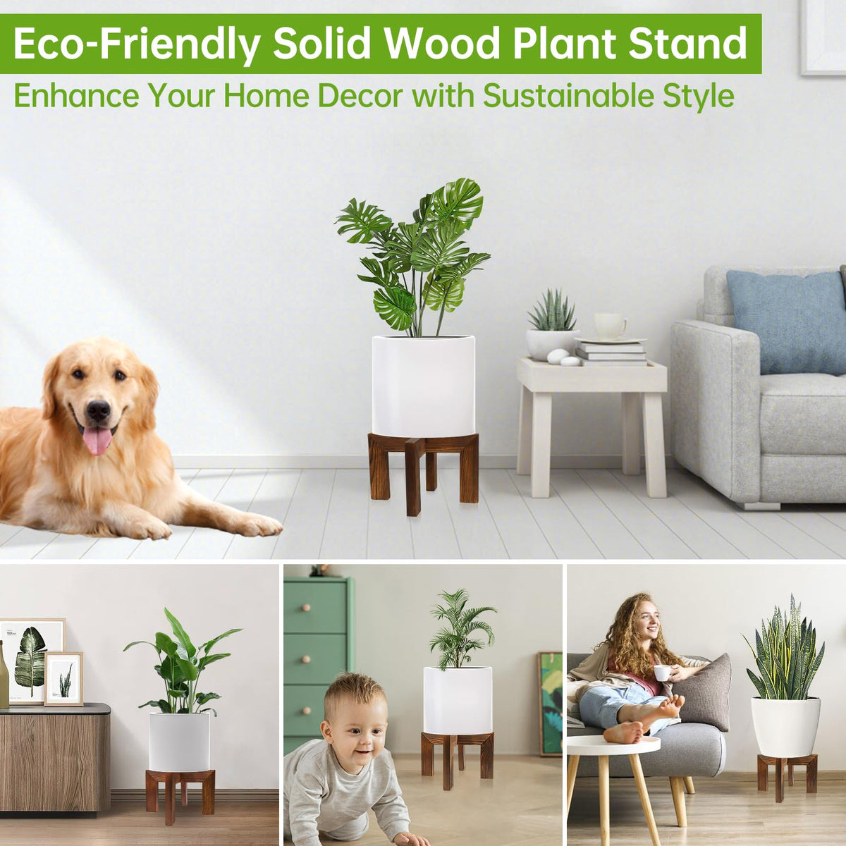 Hismocal large plant stand shows quick assembly for a clean setup.