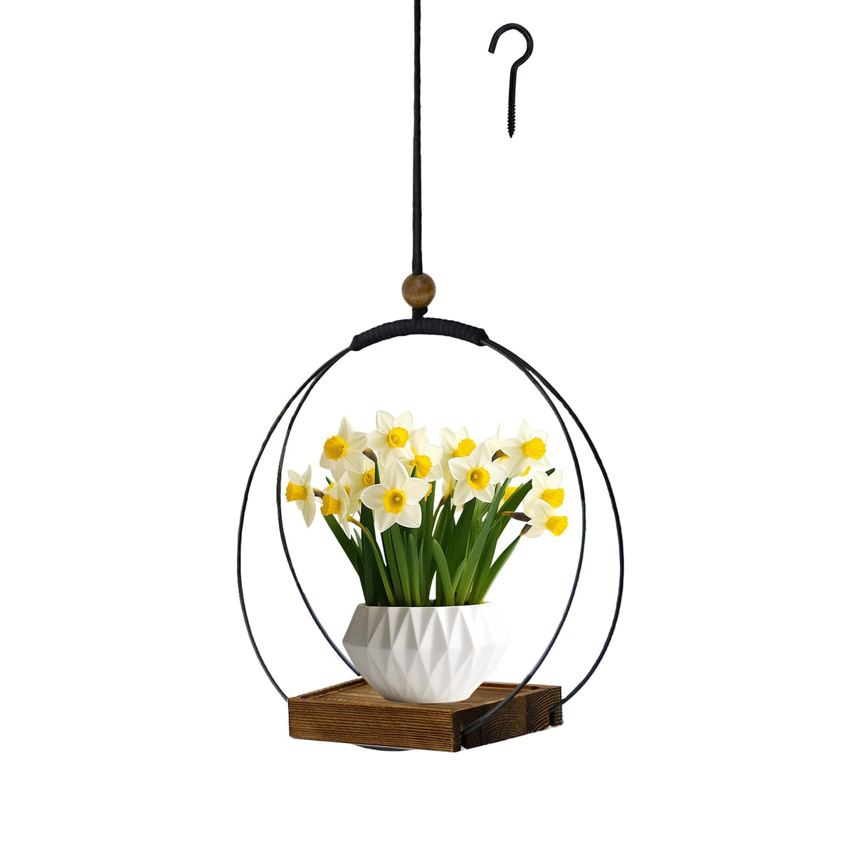 Hismocal modern indoor planter complements living rooms or entryways.