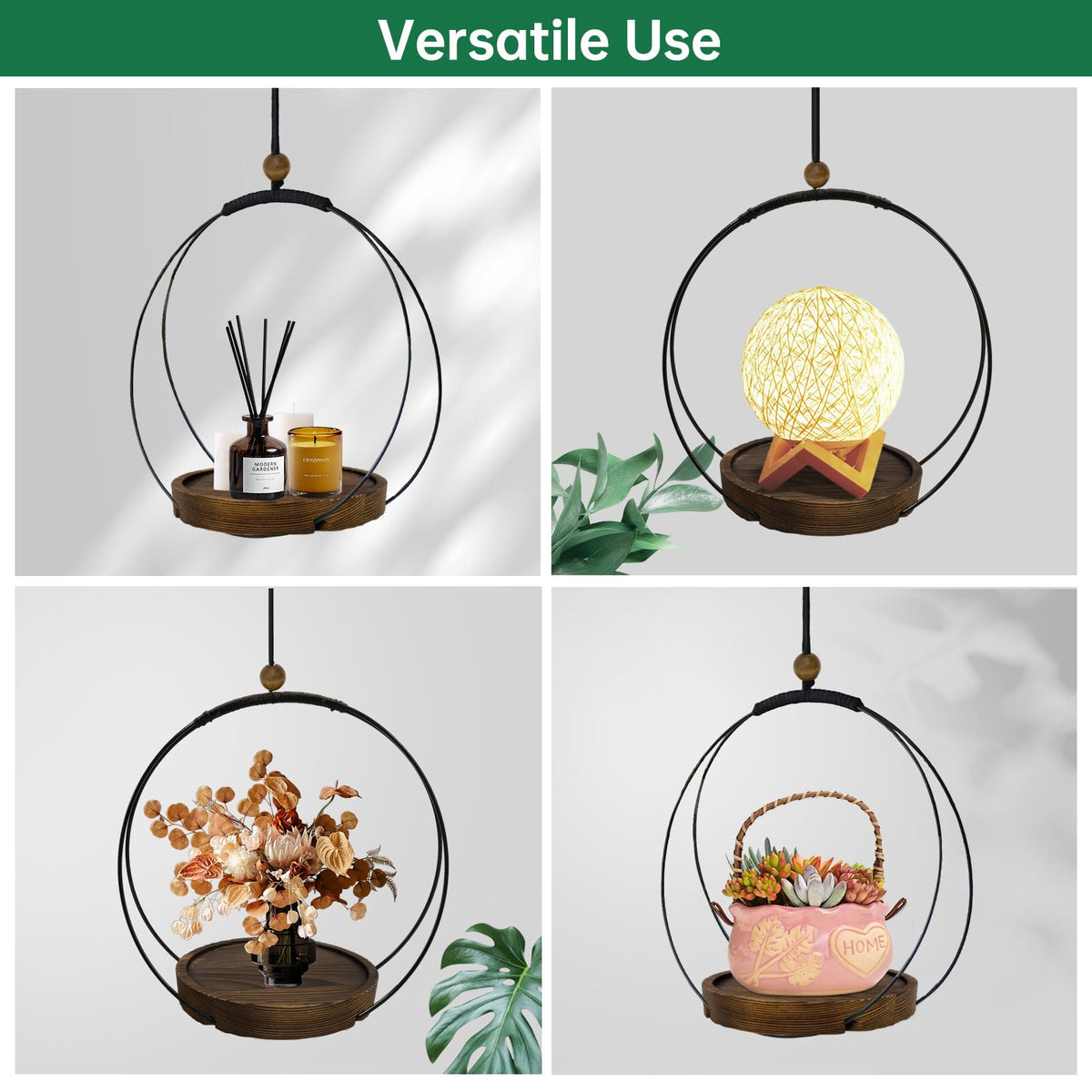 Hismocal sturdy wood base provides reliable support for pots.