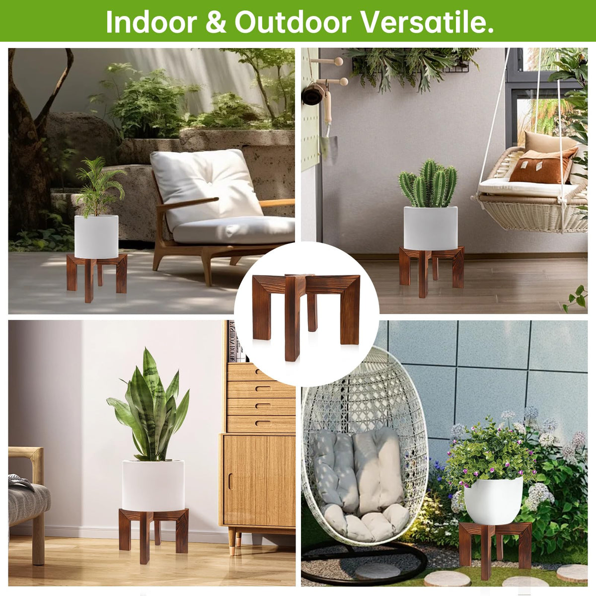 Hismocal versatile plant stand elevates plants in living rooms and balconies.