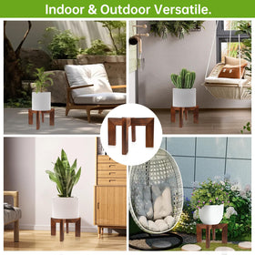 Hismocal versatile plant stand elevates plants in living rooms and balconies.
