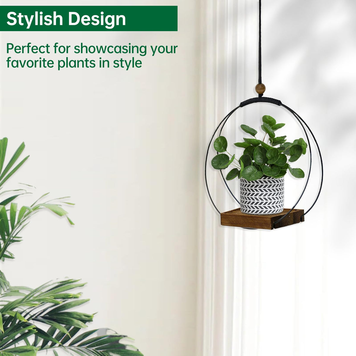 Hismocal wall-hanging planter provides an easy indoor decor accent.