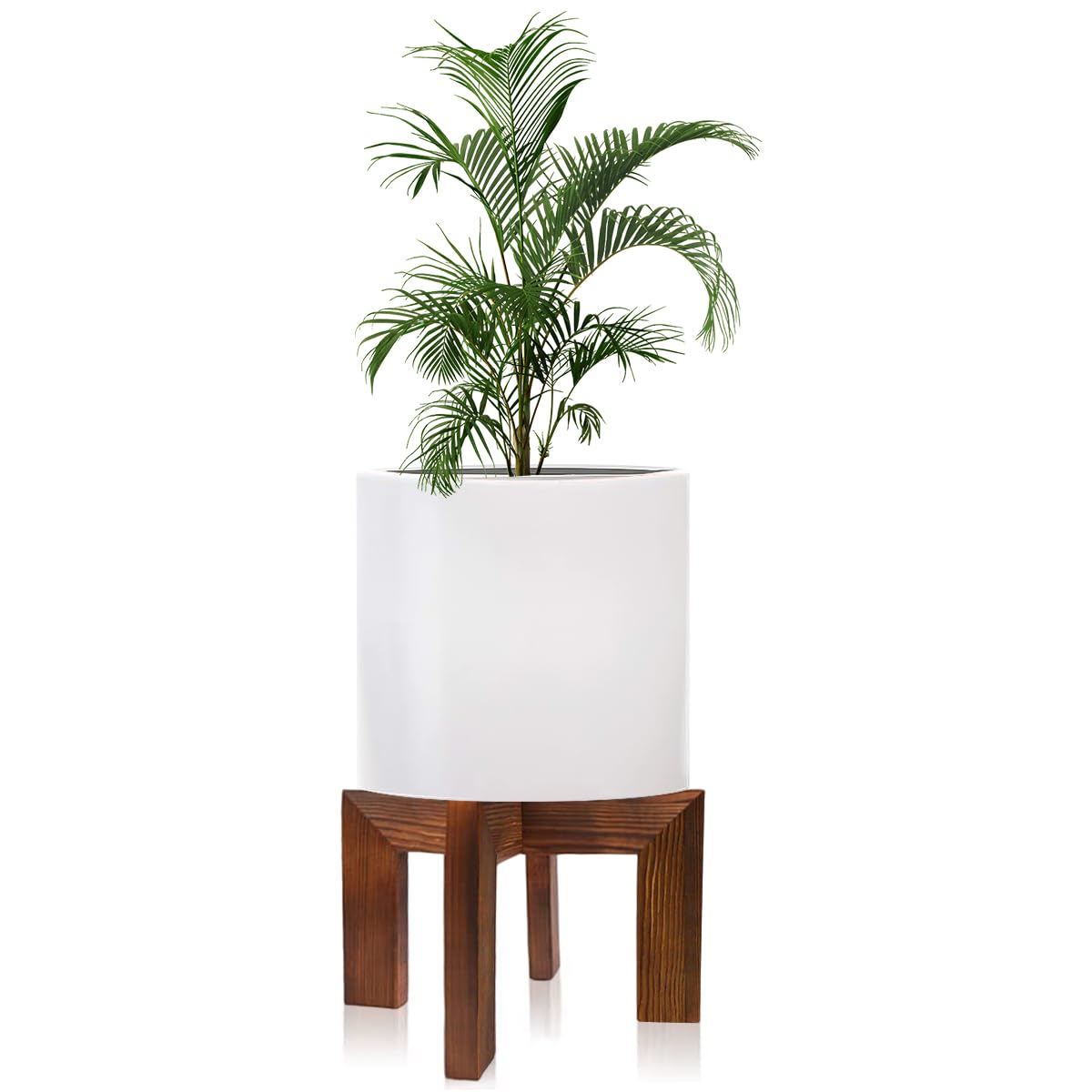Hismocal wood plant stand for indoor or outdoor use, sturdy support for many pots.