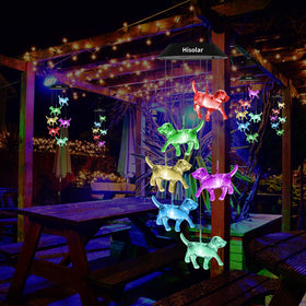 HiSolar Waterproof IP65 wind chime withstands rain and moisture.
