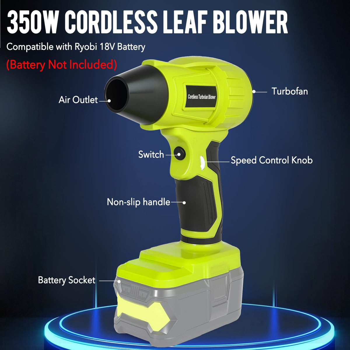Histely brushless motor delivers quiet power for indoor uses like keyboards and vents.