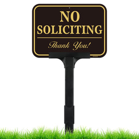 HISVISION No Soliciting Sign front door with quick, tool-free assembly.
