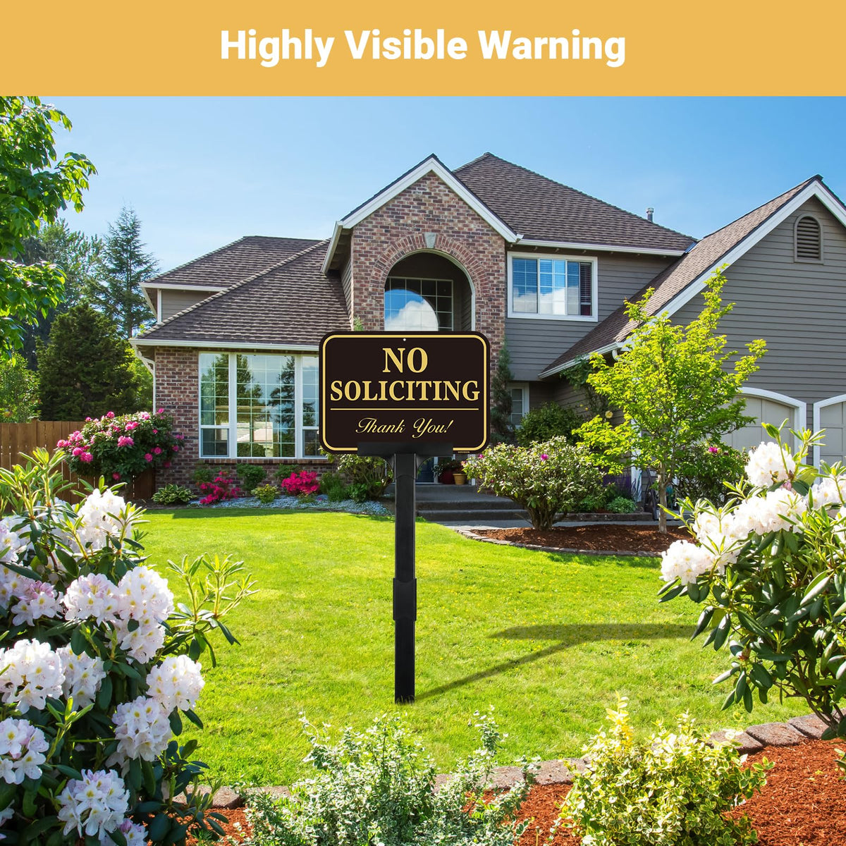 HISVISION No Soliciting Sign plug-and-play setup for fast installation.