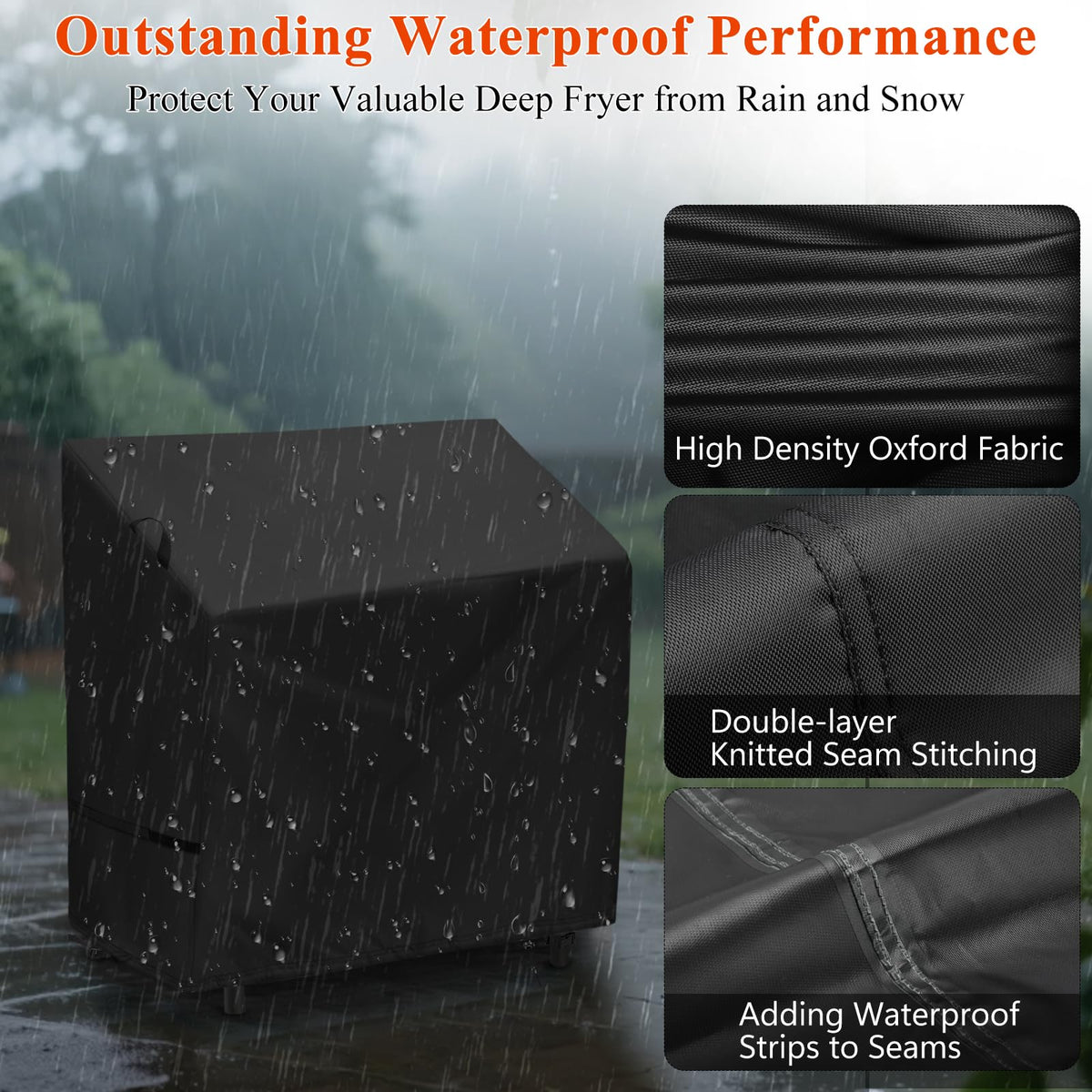 Bottom drawstring shown on Hiticover cover providing windproof seal.