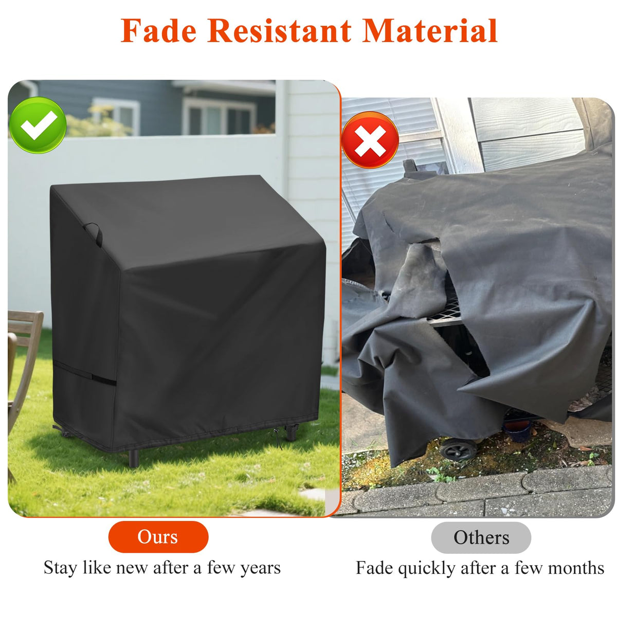 Interior PU layer helps keep fryer interior dry with Hiticover cover.