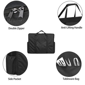 Hiticover weather-resistant bag protects Blackstone griddle from rain, dust, and wind.