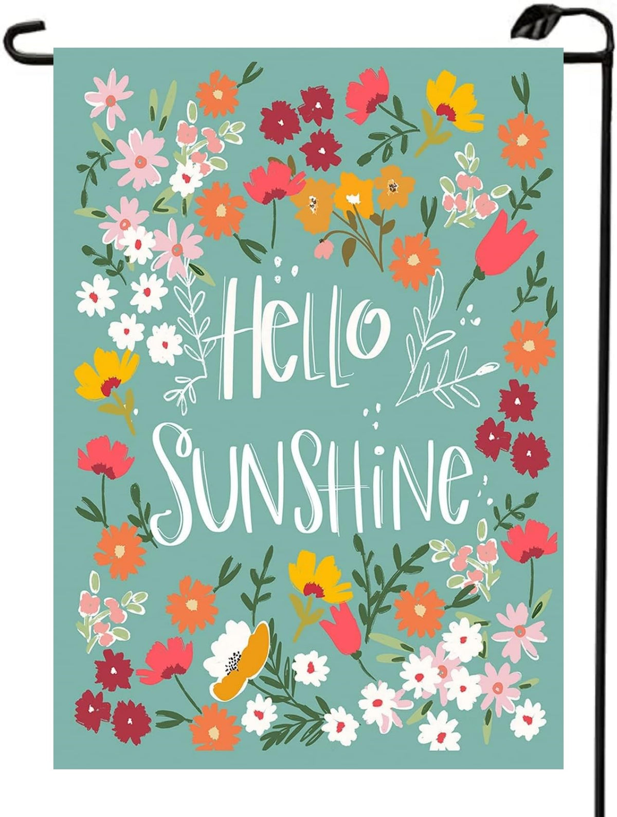 HIUCUS Spring Hello Sunshine garden flag enhances curb appeal for outdoor spaces.