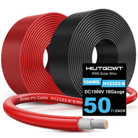 Hiutgowt 10AWG solar wire 50ft black for durable outdoor solar installations