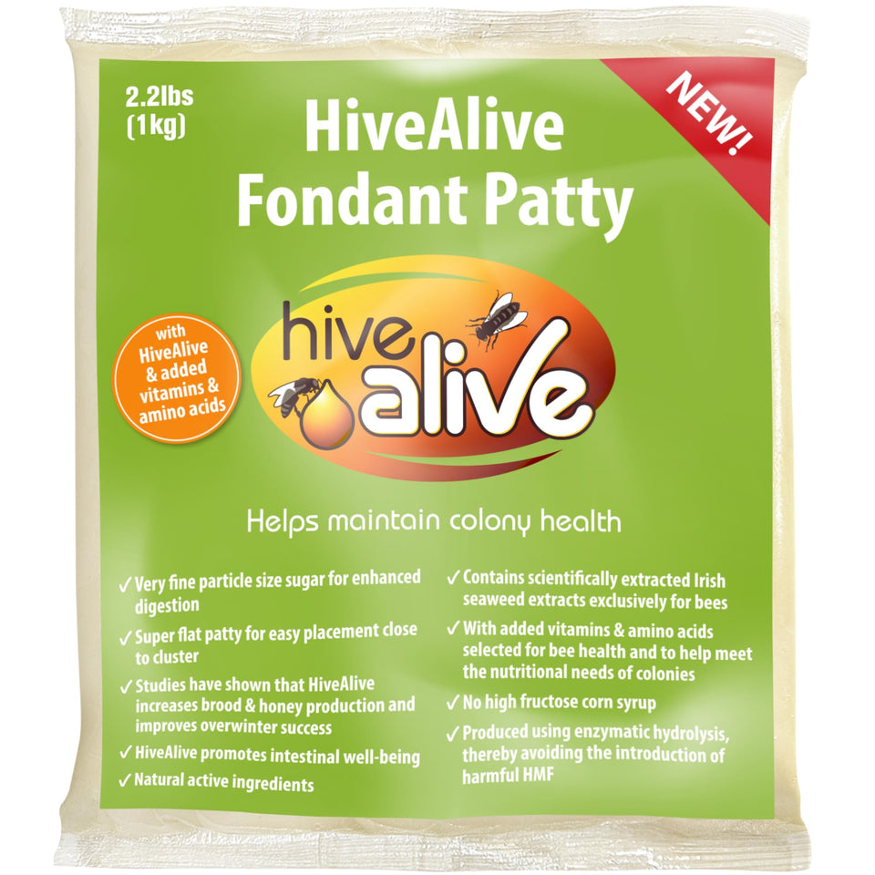 HIVE ALIVE fondant block packaging for emergency feeding during cold snaps