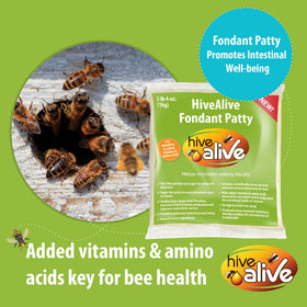 HIVE ALIVE fondant has fine, digestible particles for easy consumption.