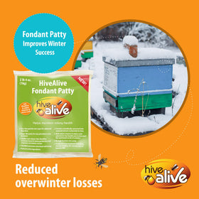 HIVE ALIVE fondant semi-solid form supports feeding during cold periods.