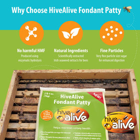 HIVE ALIVE fondant can be melted to a 1:1 syrup feed.