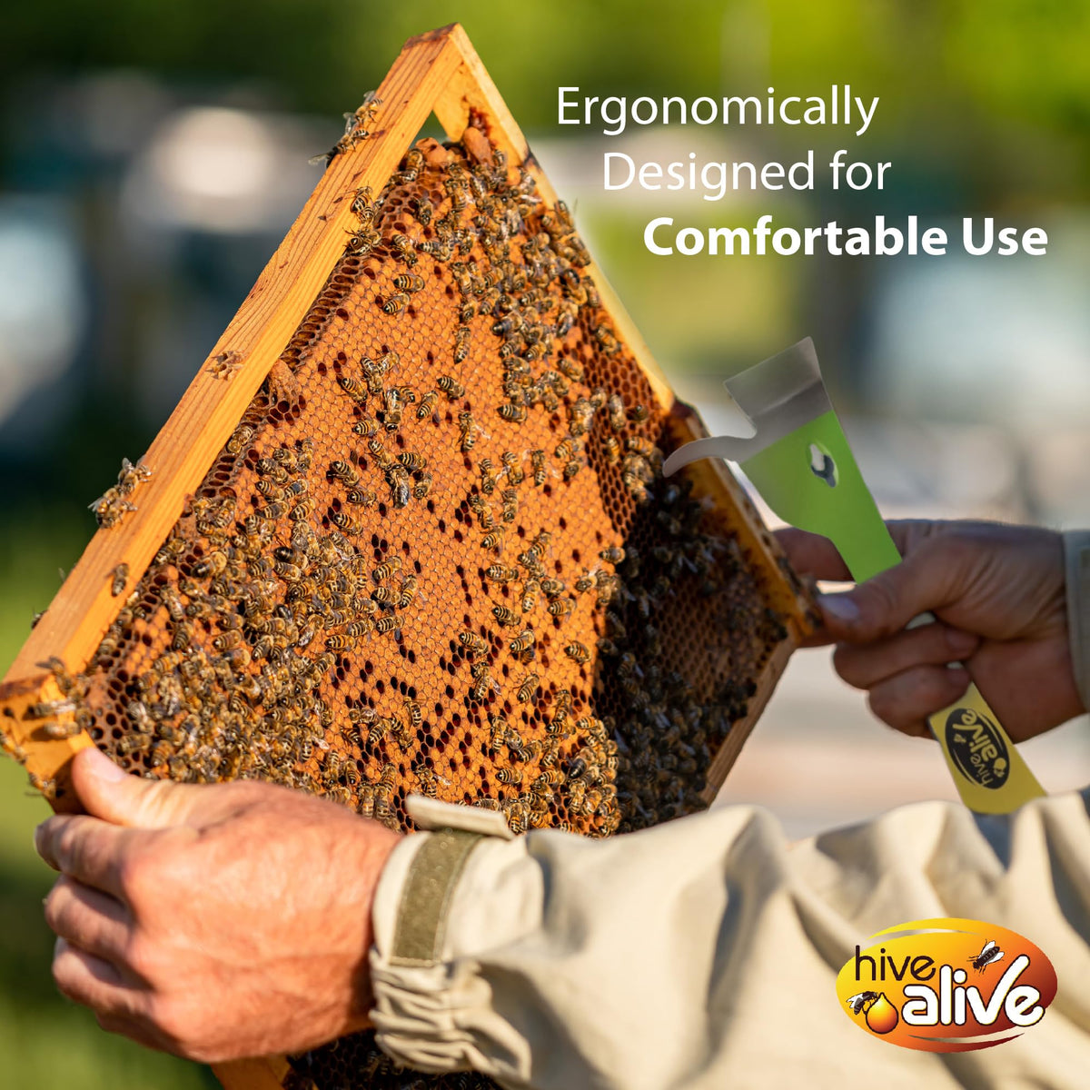 Hive Alive heat-treated 3mm steel for long-lasting performance.