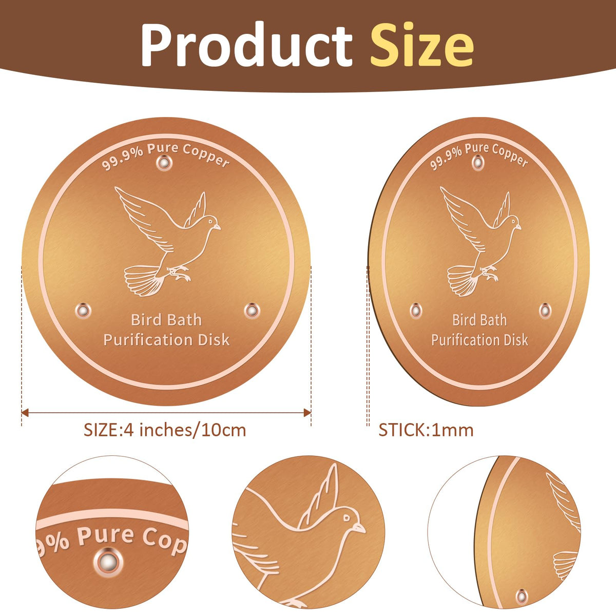 Hivenlly copper disc triple-point detail supports stable water contact