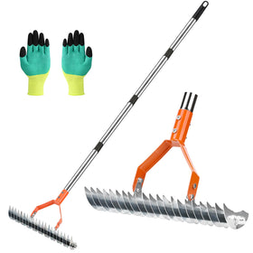 Hivenlly Thatch Rake with a 15-inch head for efficient dethatching.