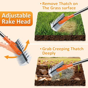 Hivenlly Thatch Rake stainless steel construction for longevity outdoors.