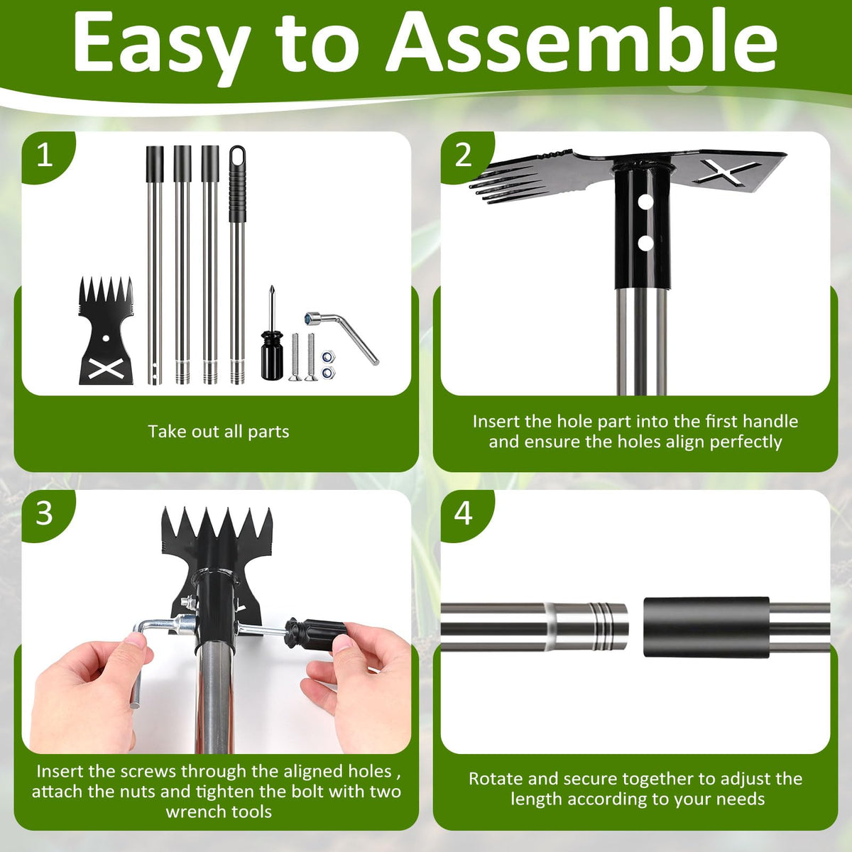 Hivenlly weed puller cast-steel-head is sturdy and rust-resistant for daily use