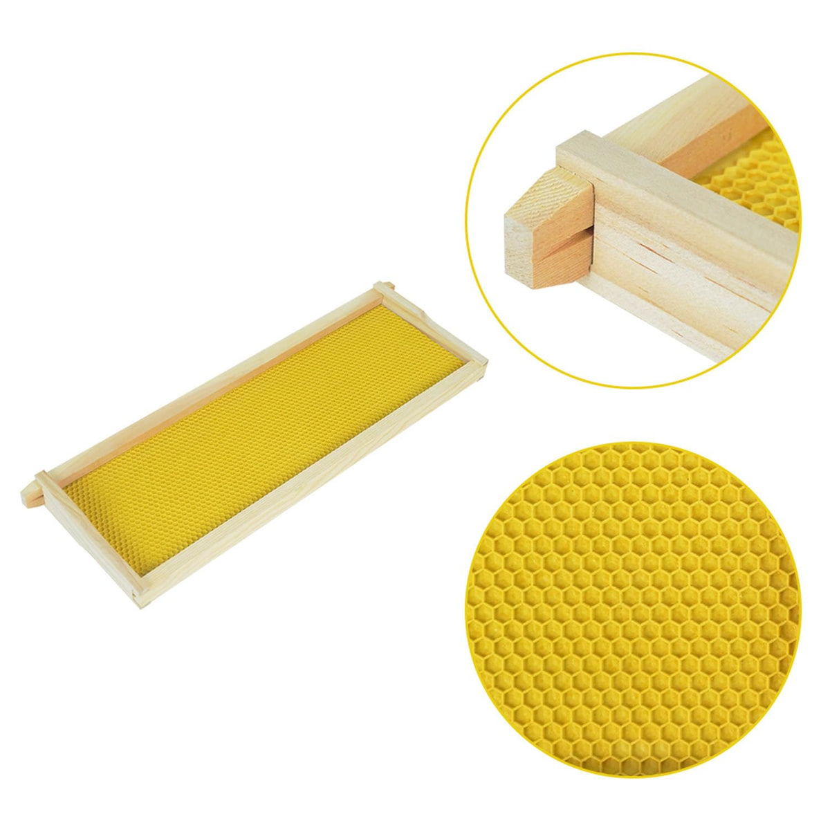 HiveSweet 10-pack frames shown for deep hive compatibility with 8 and 10-frame hives.
