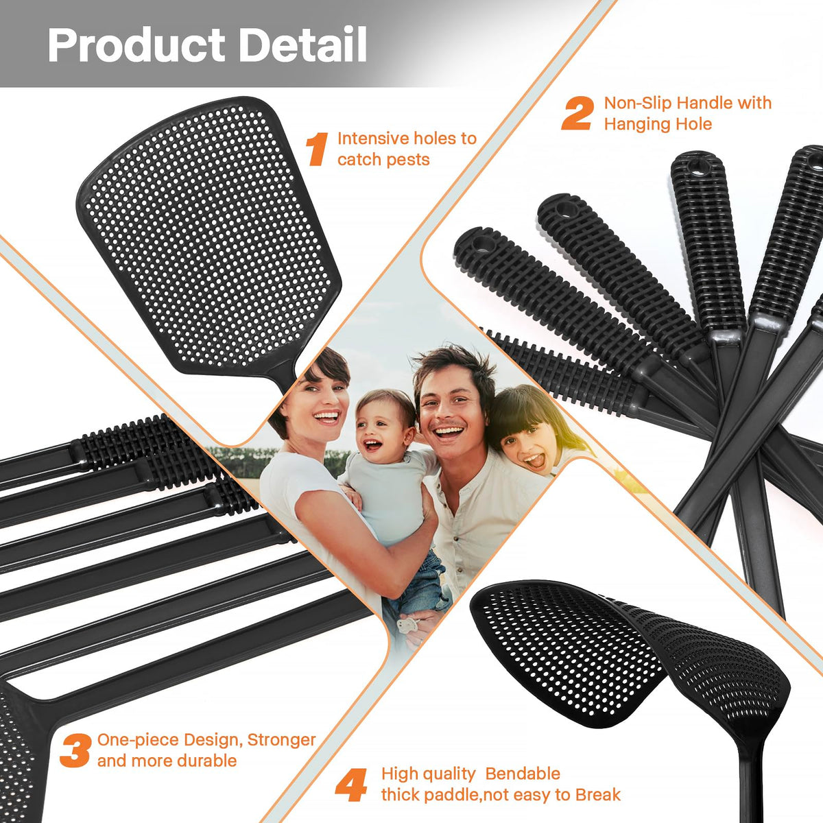 Hiway swatter with hanging hole for easy wall storage.
