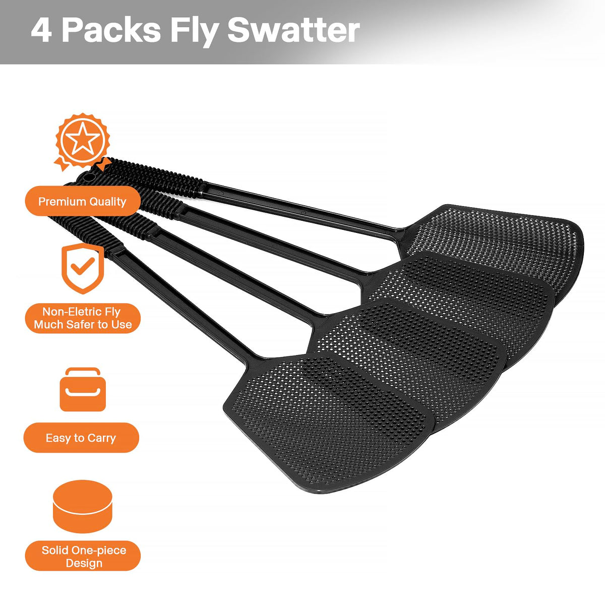 Hiway fly swatter with durable one-piece design for reliable swats.