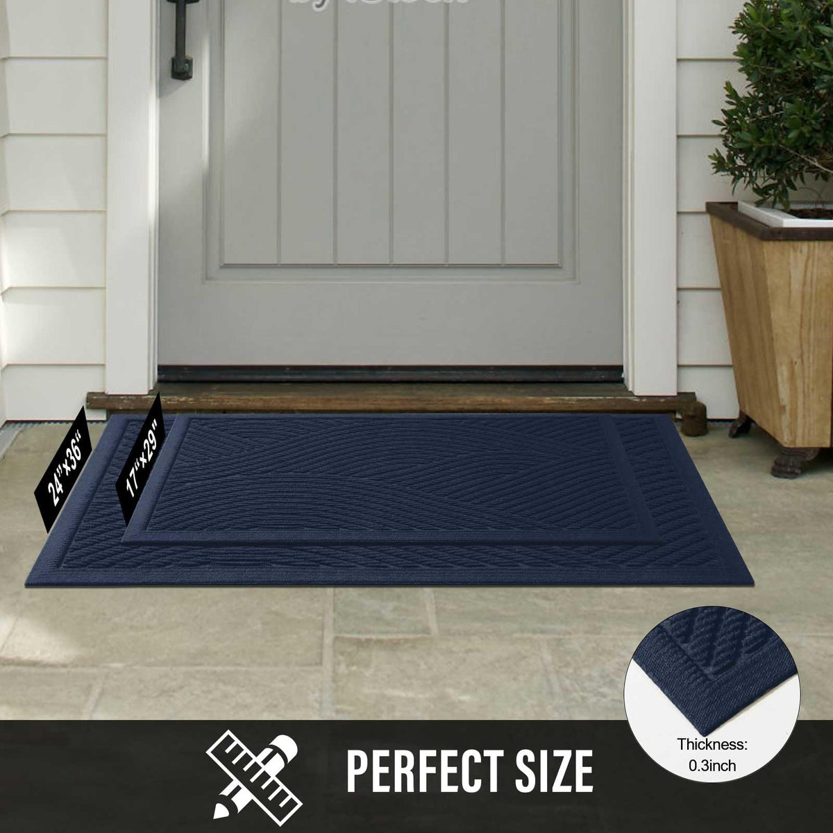 HIYARD all-weather mat for indoor and outdoor entryways, designed to dry quickly.