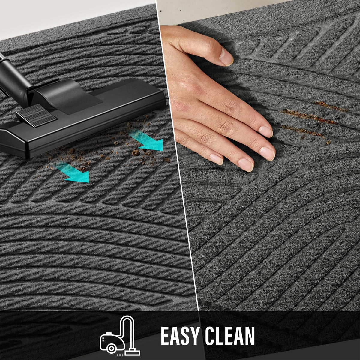 HIYARD easy-clean mat surface can be rinsed or vacuumed after outdoor use.