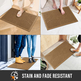 HIYARD front door mat low-profile 0.3 inch clears the threshold without sticking.