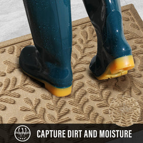 HIYARD Front Door Mat with non-slip rubber backing enhances safety on wet floors.
