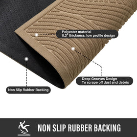 HIYARD low-profile door mat 0.3 inch fits under doors quietly.