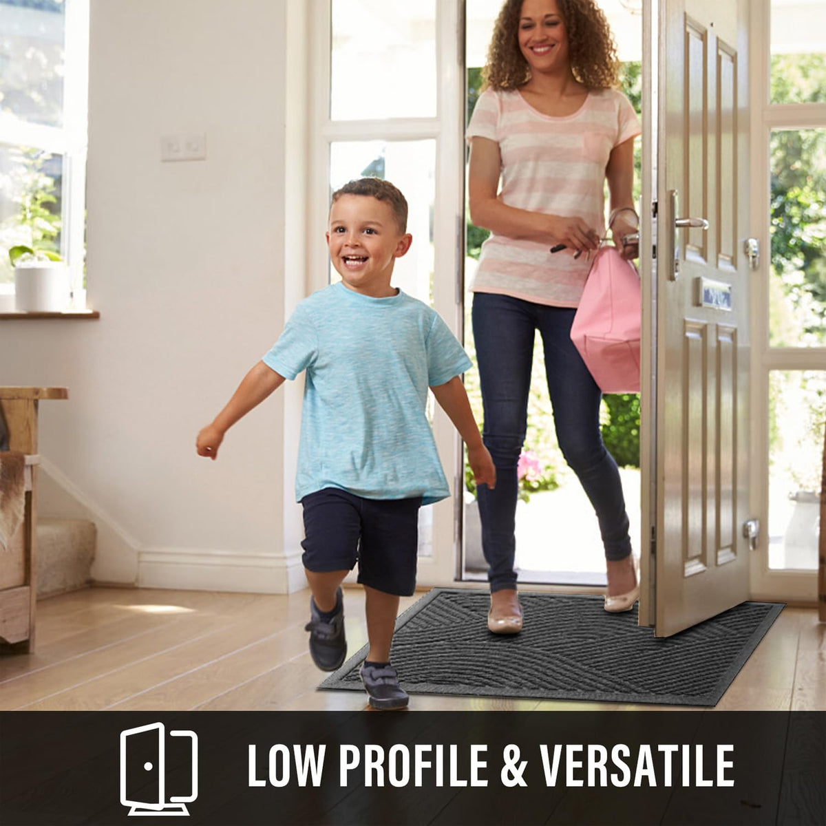 HIYARD low-profile zero-point-three-inch design fits under doors smoothly.