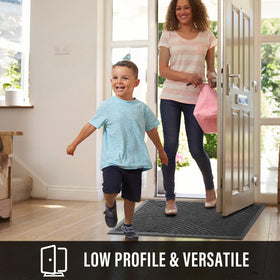 HIYARD low-profile zero-point-three-inch design fits under doors smoothly.