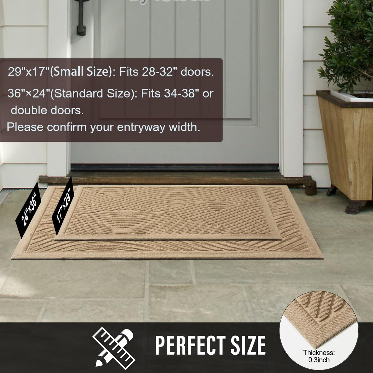 HIYARD non-slip backing door mat keeps entryway floors safe.