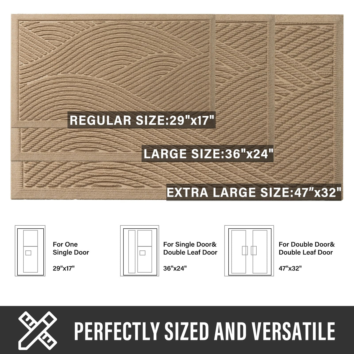HIYARD stain-fade-resistant outdoor indoor mat withstands all weather conditions.
