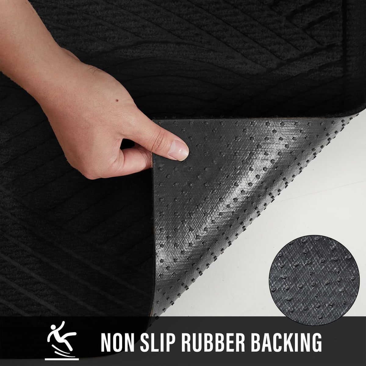 HIYARD mat features non-slip backing to help keep entryways safe