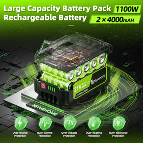 Hiyuehome 4000mAh battery provides long runtime for garden tasks.