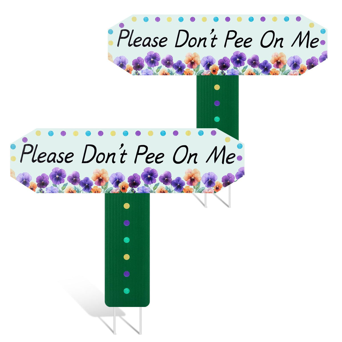 HIYZI No Dog Pee Sign, double-sided front view, highly visible for lawns