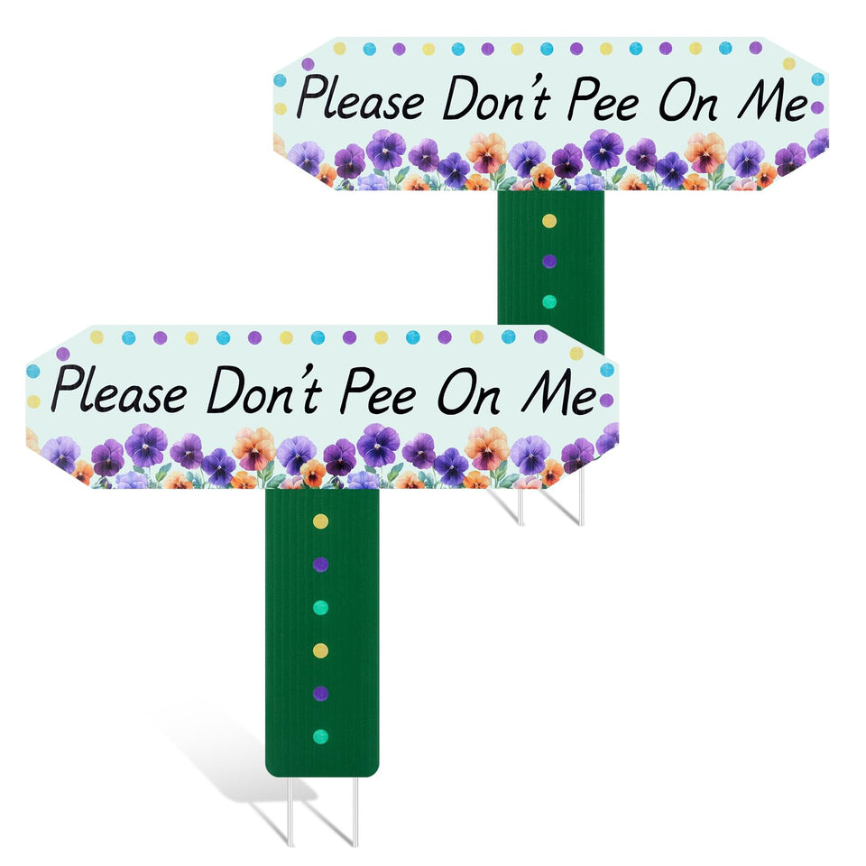 HIYZI No Dog Pee Sign, double-sided front view, highly visible for lawns