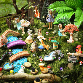 HIYZI wooden bench miniature invites cozy seating in fairy setups and dollhouse displays.