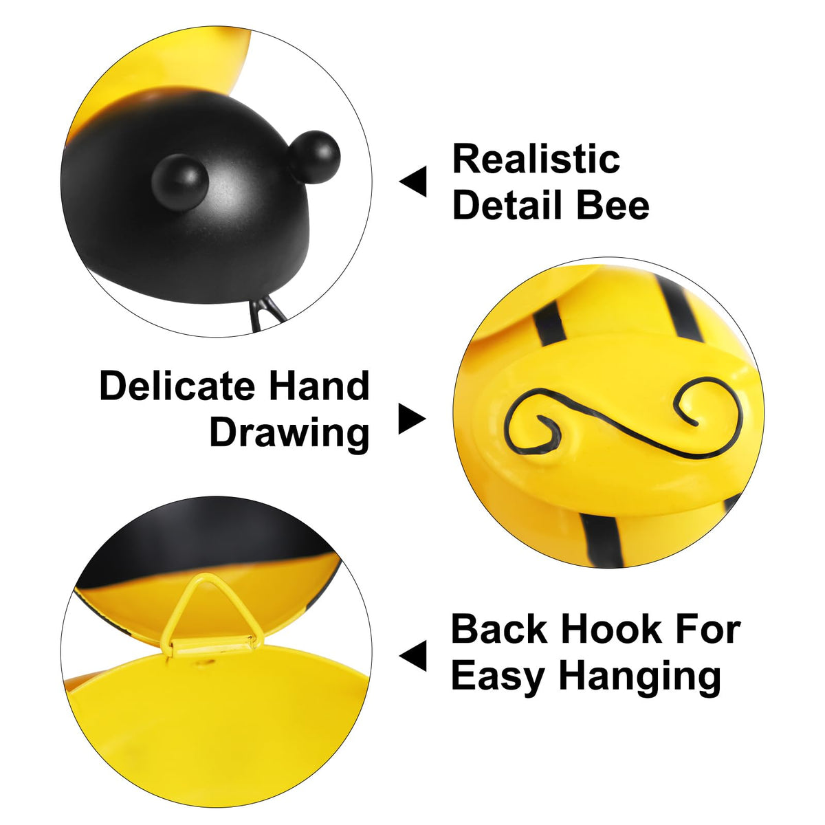 HKKDKTA Large 3D bee decor creates a focal point on garden walls or gates.