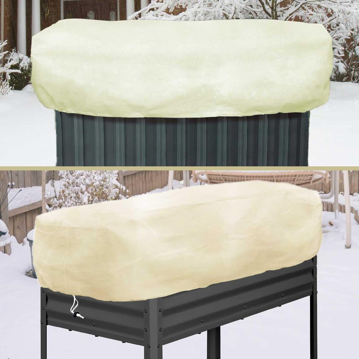 Hkvoxim beige frost protection for balcony planters and window boxes