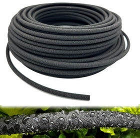 Hkvoxim soaker hose connection demonstrates leak-free setup for reliable irrigation.