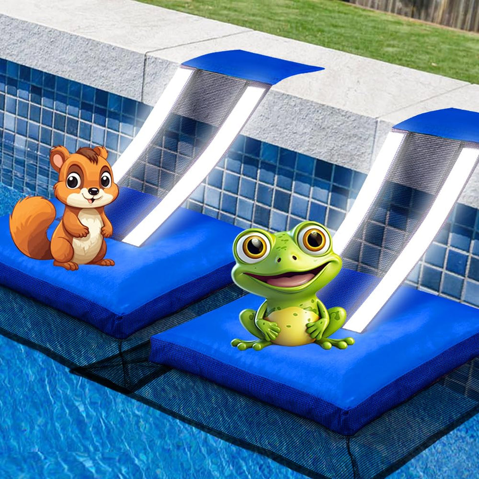 HKZ 2Pcs pool animal escape ramp frog saver aids safe pool exit for wildlife